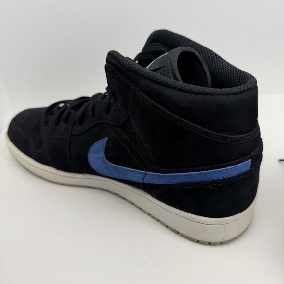 New Nike Men\'s Air Jordan 1 Mid Multicolor Swoosh Suede Black Size 12 Ying Yang main image 8